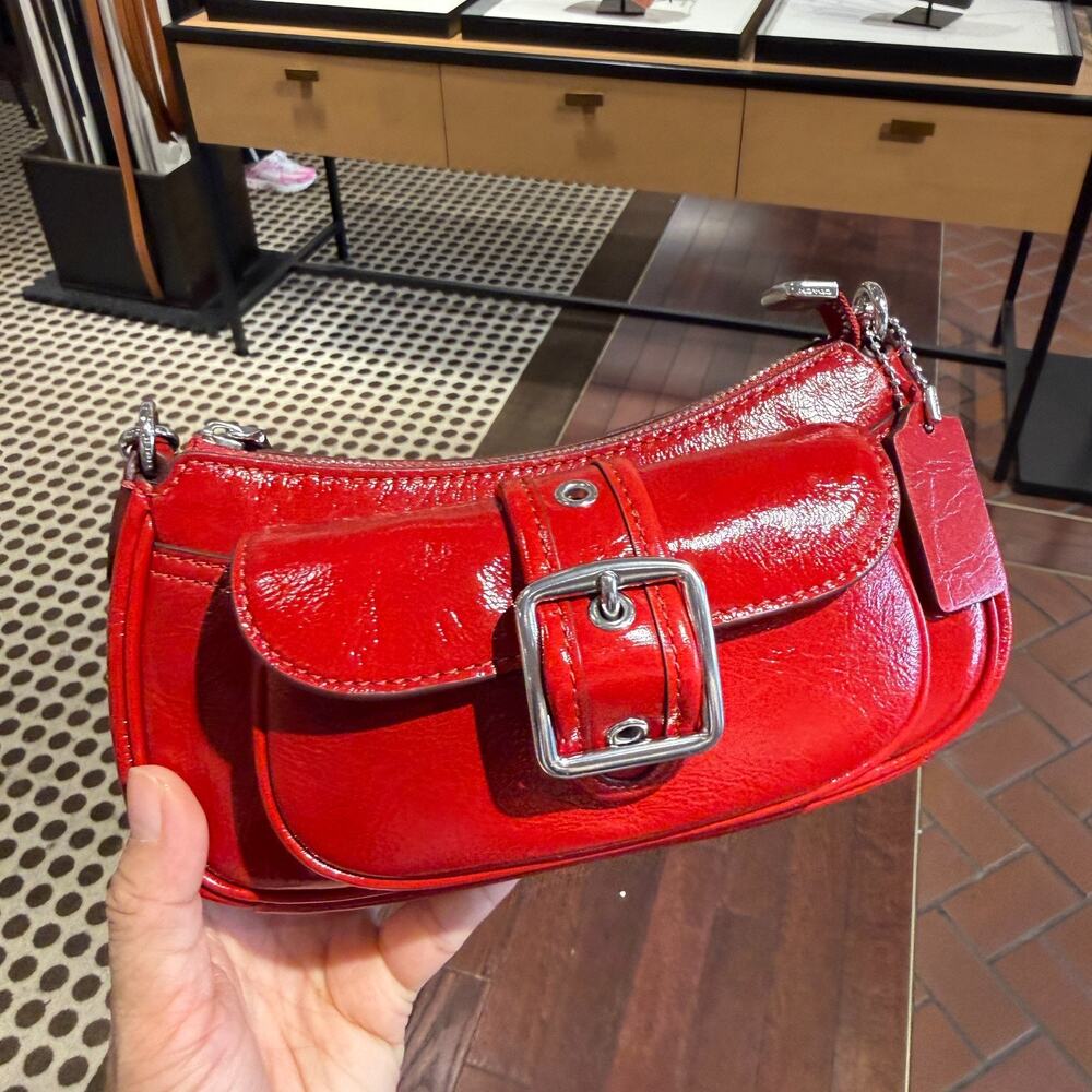 Coach Outlet Ashton Mini Shoulder Bag CDB19 Silver/Dark Cardinal - Picture 3 of 10